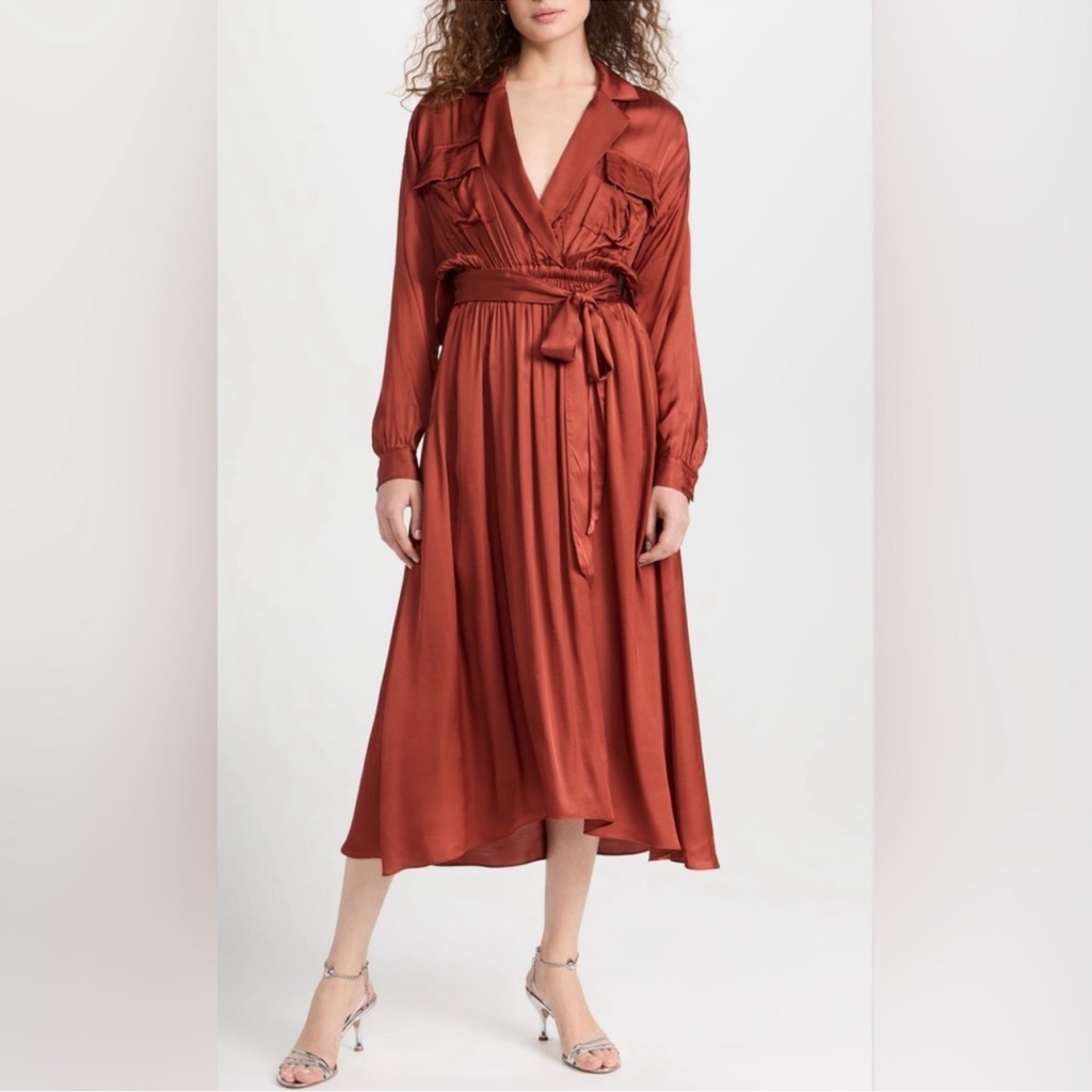 Misa. Blair Copper Silky Dress $470 Msrp, Size M, Nwt $229 $470 Size: M
